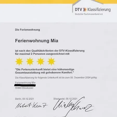 4****Sterne Ferienwohnung Mia Dtv Klassifizierung Blieskastel Exterior photo